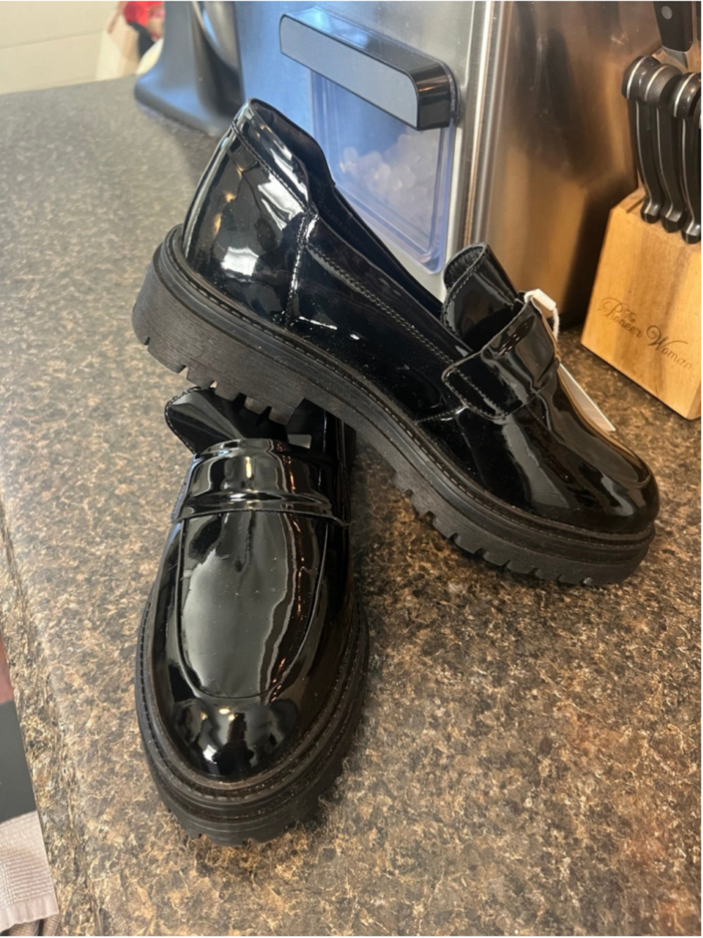 NWT Geox Respira Black Patent Leather Loafers Shoes